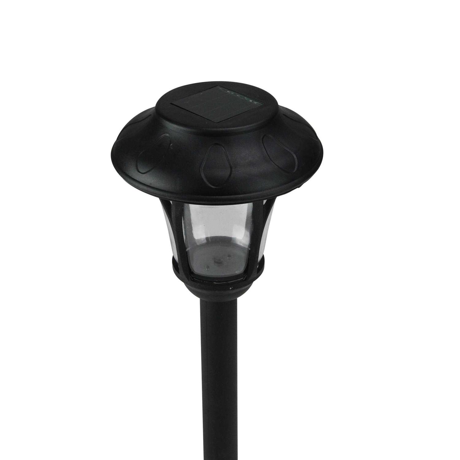 Northlight 12 Black Lantern Solar Light with White LED Light and Lawn Stake - Image 2