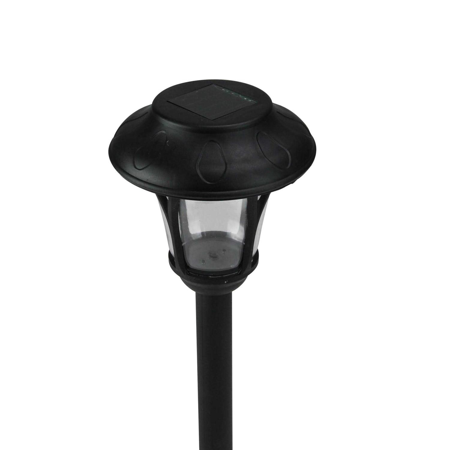 Northlight 12 Black Lantern Solar Light with White LED Light and Lawn Stake - Image 2