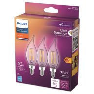 Philips Ultra Definition BA11 Candelabra LED Decorative Light Bulb