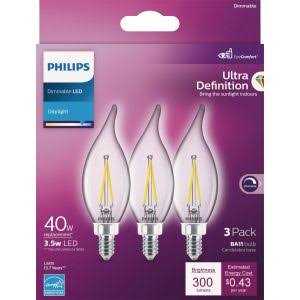 Philips Ultra Definition BA11 Candelabra LED Decorative Light Bulb - Image 2