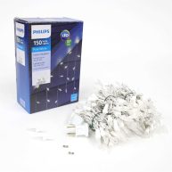 PHILIPS Faceted Mini Icicle Lights – 150 Pure White Mini LED Icicle Lights on White Wire