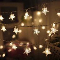 100 LED Star String Lights, Plug in Fairy String Lights Waterproof, Extendable Wedding Party, Christmas Tree Garden Decoration, Warm White