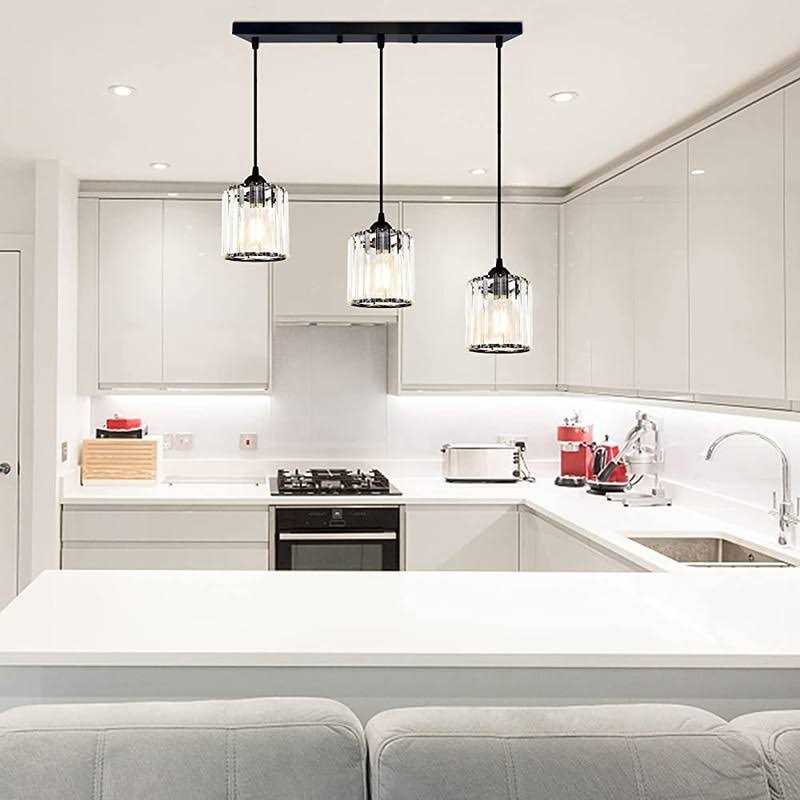 3-Lights Black Hanging Ceiling Light Mini Chandelier,Adjustable Farmhouse Pendant Ceiling Lights Fixtures - Image 2