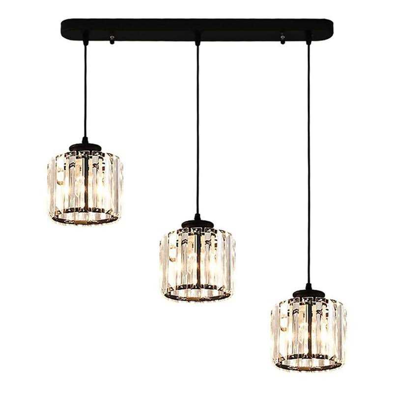 3-Lights Black Hanging Ceiling Light Mini Chandelier,Adjustable Farmhouse Pendant Ceiling Lights Fixtures - Image 4