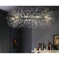Aloadecor Modern Firework Crystal Chandelier for Dining Room and Living Room Bulb Included 12