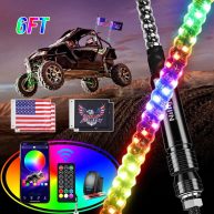 Nilight 2PCS RGB Led Whip Light RGB