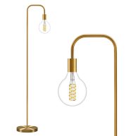 Oneach 63.75 &” Industrial Floor Lamp for Living Room Bedroom Office Metal Minimalist Tall Standing Lamp Antique Brass