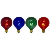 Northlight Pack of 4 Transparent Multi-Color G50 Globe Christmas Replacement Bulbs