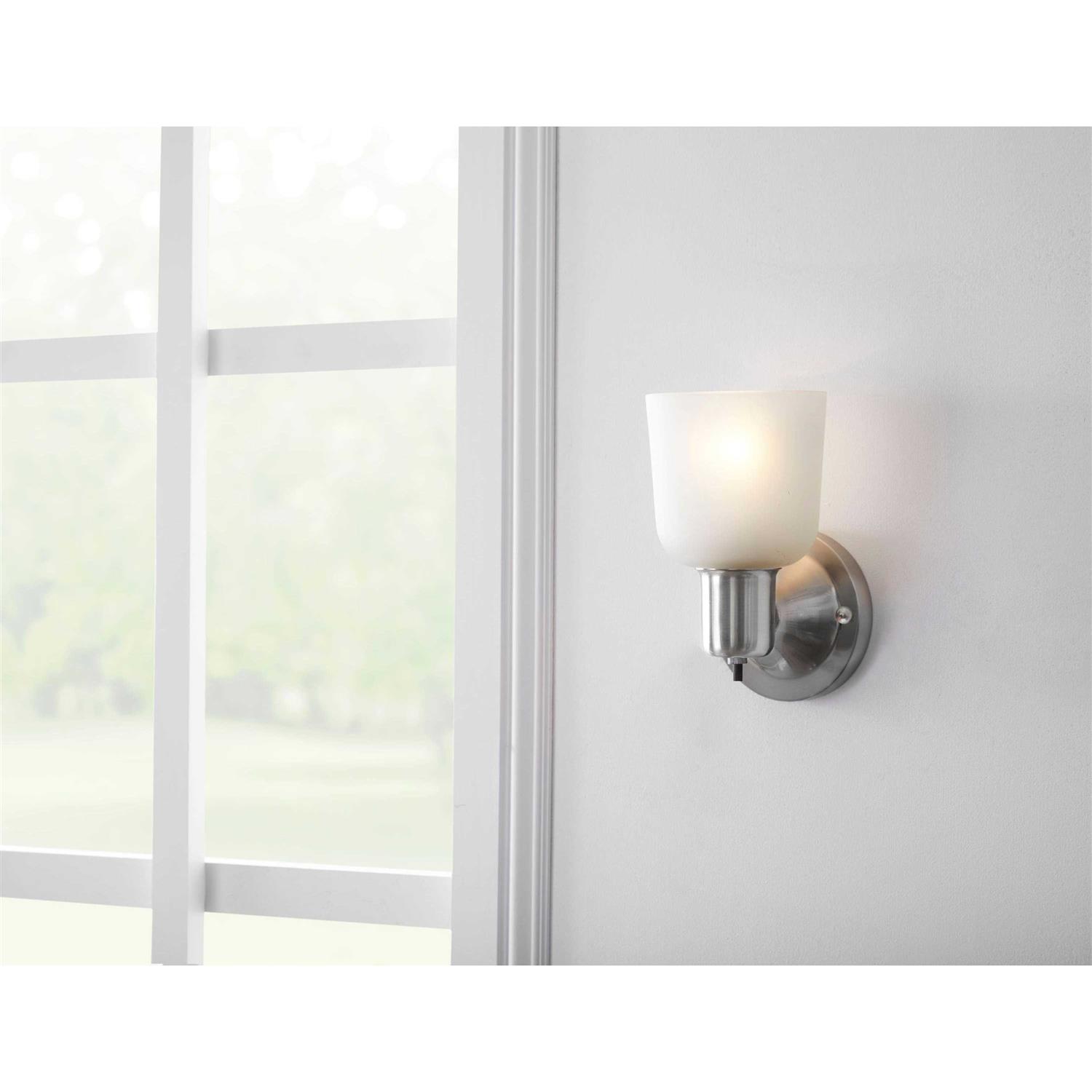 Portfolio 4.52-in W 1-Light Brushed Nickel Wall Sconce FB18-070C - Image 2