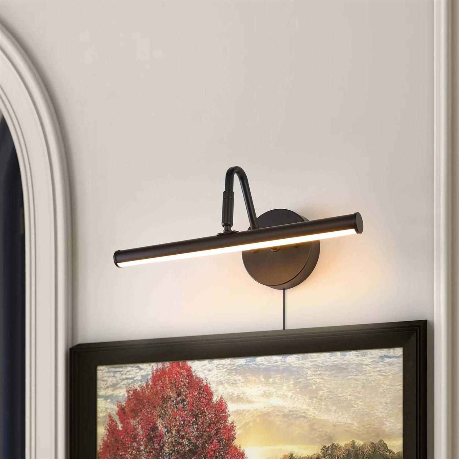 10W Dimmable LED Picture Light Fixture Plug in/Hardwired,3CCT Eurus Home Finish - Image 2