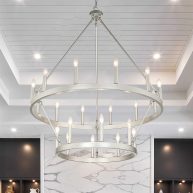 Acroma 20-light Modern Farmhouse 40In Round Wagon Wheel Chandelier