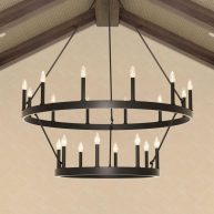 Acroma 20-light Modern Farmhouse 40In Round Wagon Wheel Chandelier