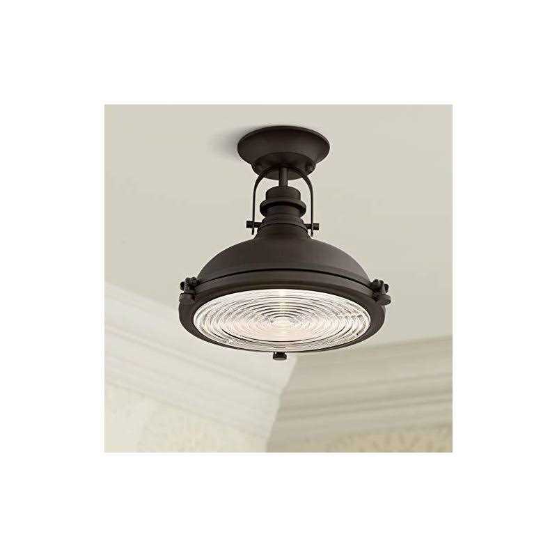 Possini Euro Design Possini Euro Verndale 11 3/4 Wide Bronze Industrial Ceiling Light