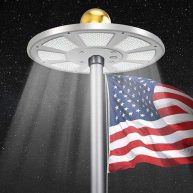 PPQ Flag Pole Light Solar Powered Flagpole Light 136 LED 10000h Lifespan for 15-25 Ft Poles,Waterproof Lighting on Outdoor Pole Top,10