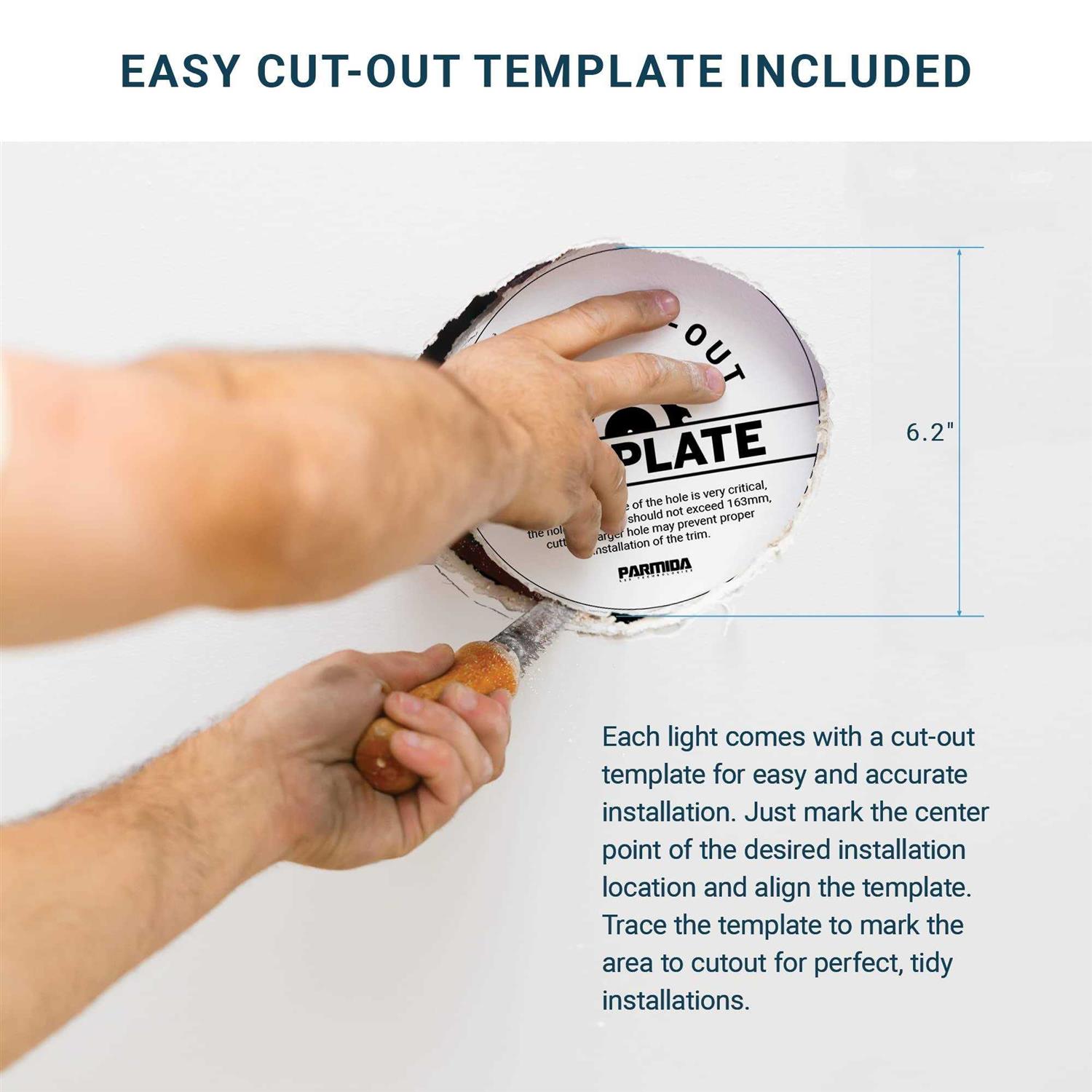 Parmida (12 Pack) 6 inch Ultra-thin LED Recessed Ceiling Light with Junction Box, 12W, Dimmable Canless Wafer Slim Panel Downlight, IC Rated, - Image 3