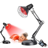 Okyna Infrared Red Light Therapy with Sturdy Base Infrared Heat Lamp Device with 150W Bulb