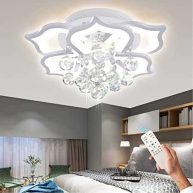 AHAWILL Modern ceiling Light,crystal Flush Mount LED chandelier ceiling Flower Lamp with Remote controlfor Living Room,Bedroom,H