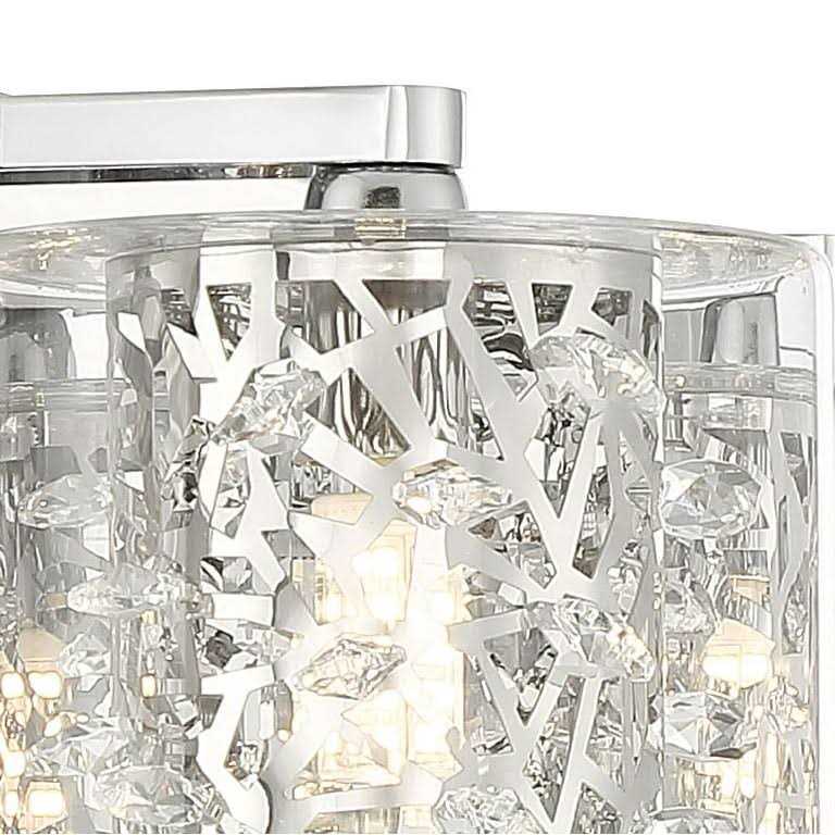 Possini Euro Design Jungle Modern Wall Light Chrome Silver Hardwired 28 1/2 Wide 4-Light LED Fixture Mounted Crystal Beading Clear Glass Shade - Image 3