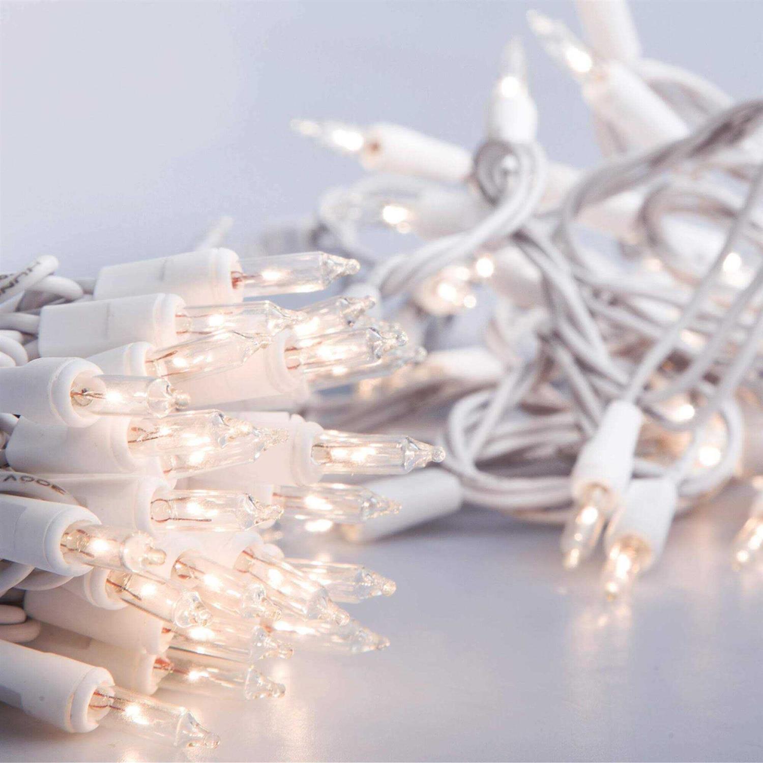612 Vermont 100 Clear Christmas Lights on White Wire UL Approved for Indoor/Outdoor Use - Image 4