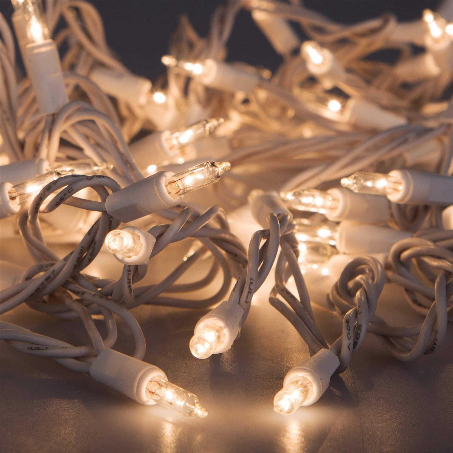 612 Vermont 100 Clear Christmas Lights on White Wire UL Approved for Indoor/Outdoor Use - Image 4