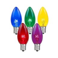 Novelty Lights 25 Pack C7 Twinkle Outdoor String Light Christmas Replacement Bulbs