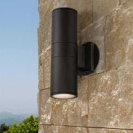 Possini Euro Design Ellis Modern Sconce Outdoor Wall Light Fixture 11 3/4 Up Down Glass Exterior House Porch