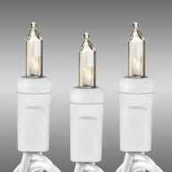 50.5 ft. White WIRE Christmas Mini Light String Clear Bulbs