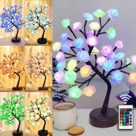 18 Colors Rose Tree Lamp Color Changing Multicolor Rose Table Lamp with Remote