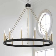 Acroma 12-light 40In Modern Farmhouse Wagon Wheel Chandelier