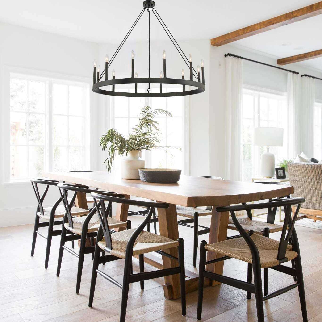 Acroma 12-light 40In Modern Farmhouse Wagon Wheel Chandelier - Image 5