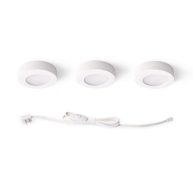3-Light Plug-In LED White Puck Light Kit