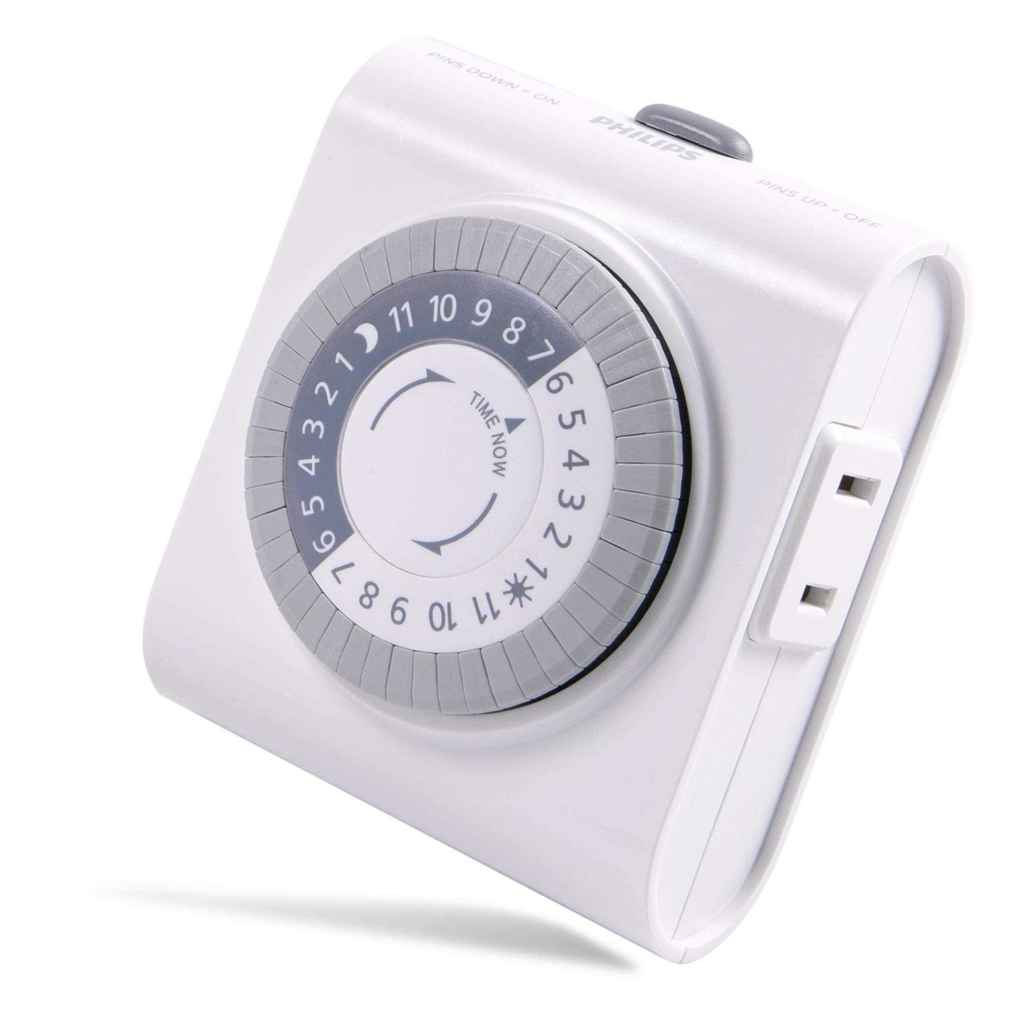 Philips 24-Hour Indoor Plug-in Mechanical Timer 2 Polarized Outlets