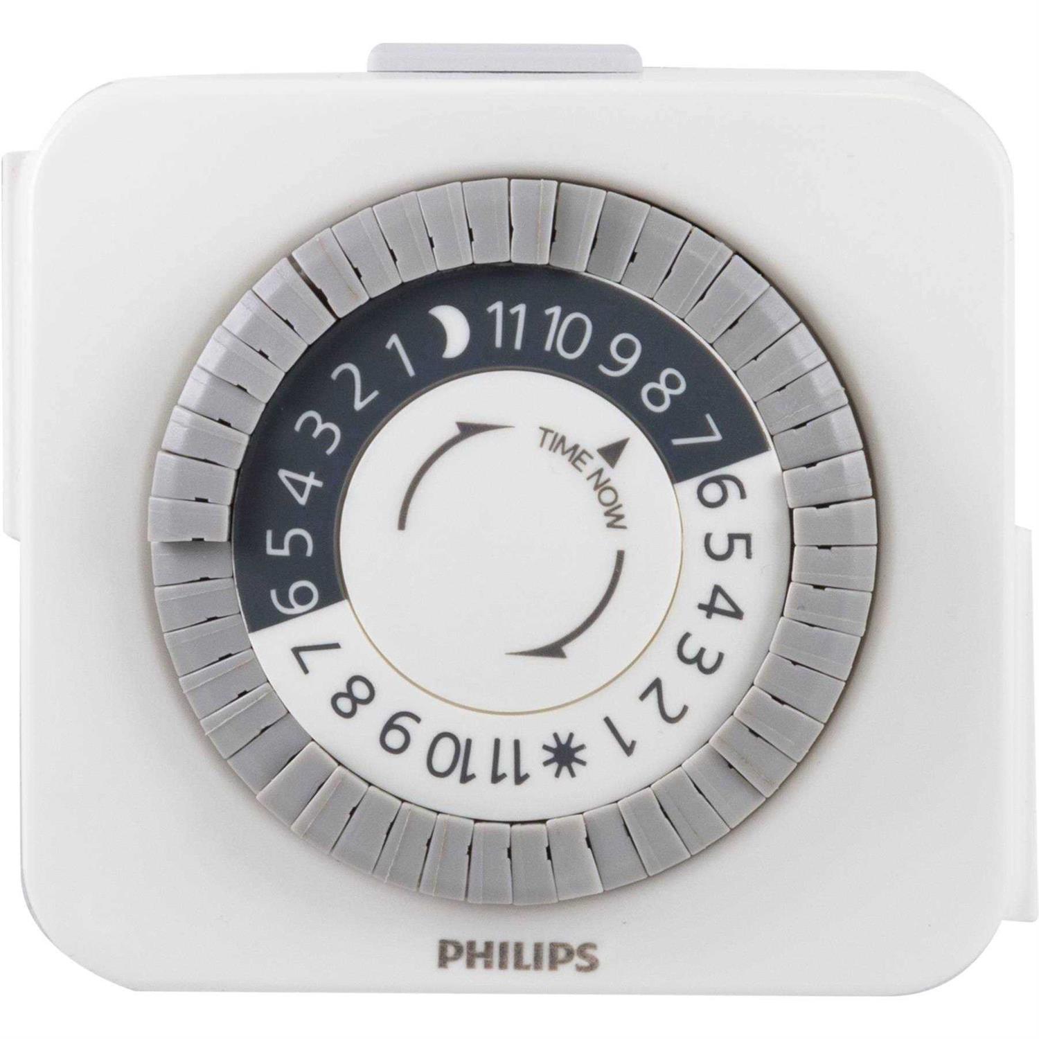 Philips 24-Hour Indoor Plug-in Mechanical Timer 2 Polarized Outlets - Image 2