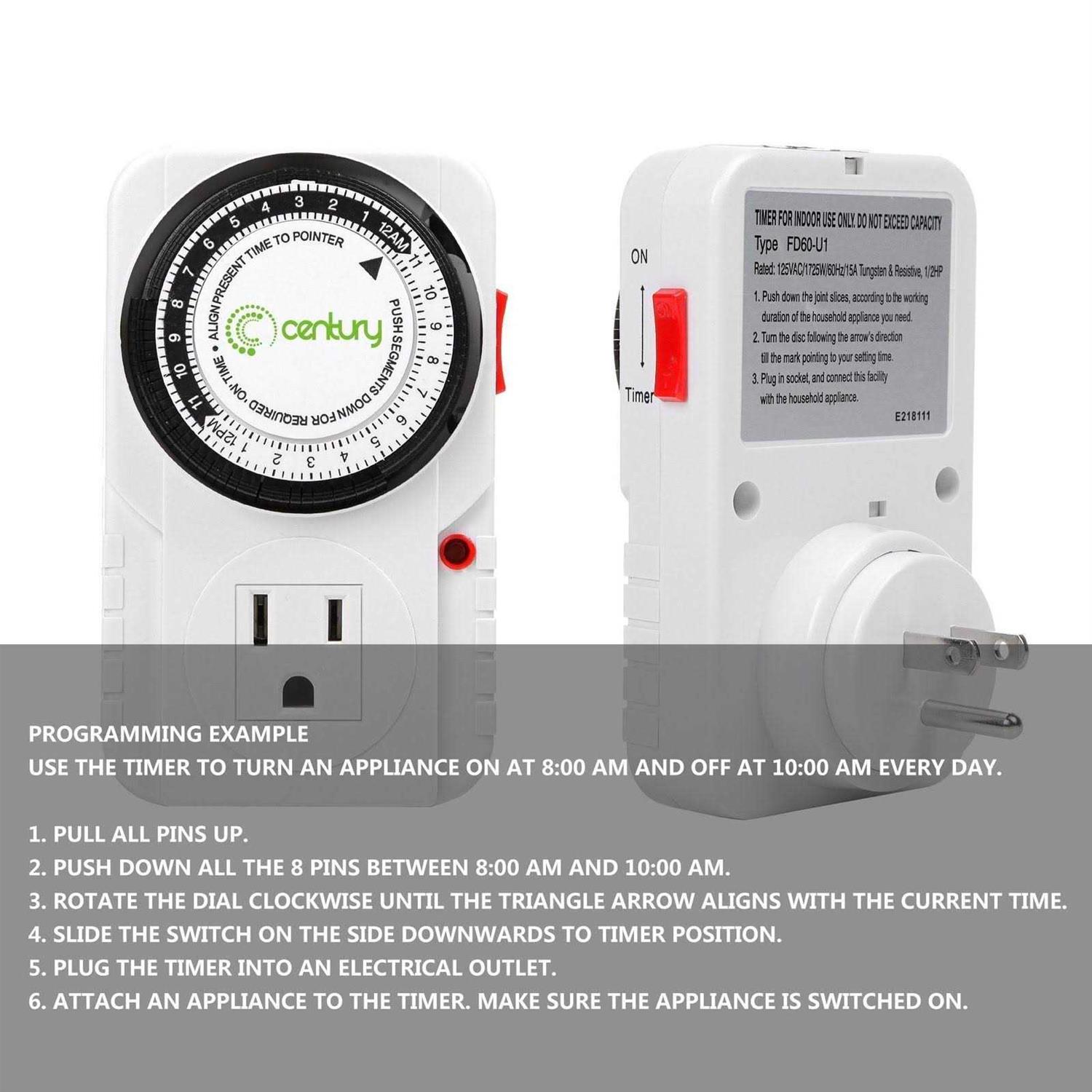 Bn-link 24 Hour Plug-in Mechanical Timer Grounded for Aquarium - Image 3