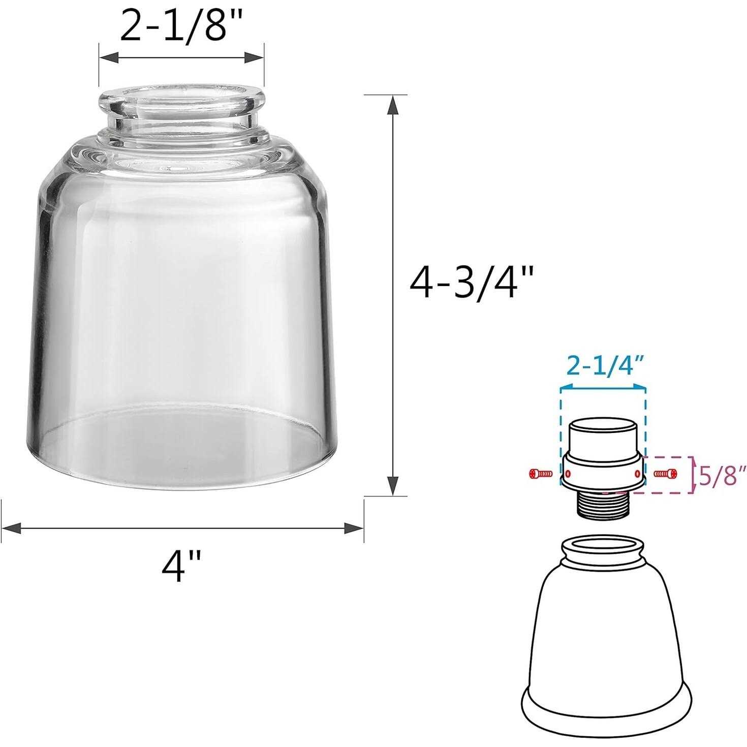 Aspen Creative 23175-60-4 Transitional Clear Ceiling Fan Replacement Glass Shade - Image 2