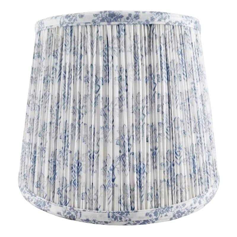 At Home Grace Mitchell Blue & White Pleated Taper Lamp Shade