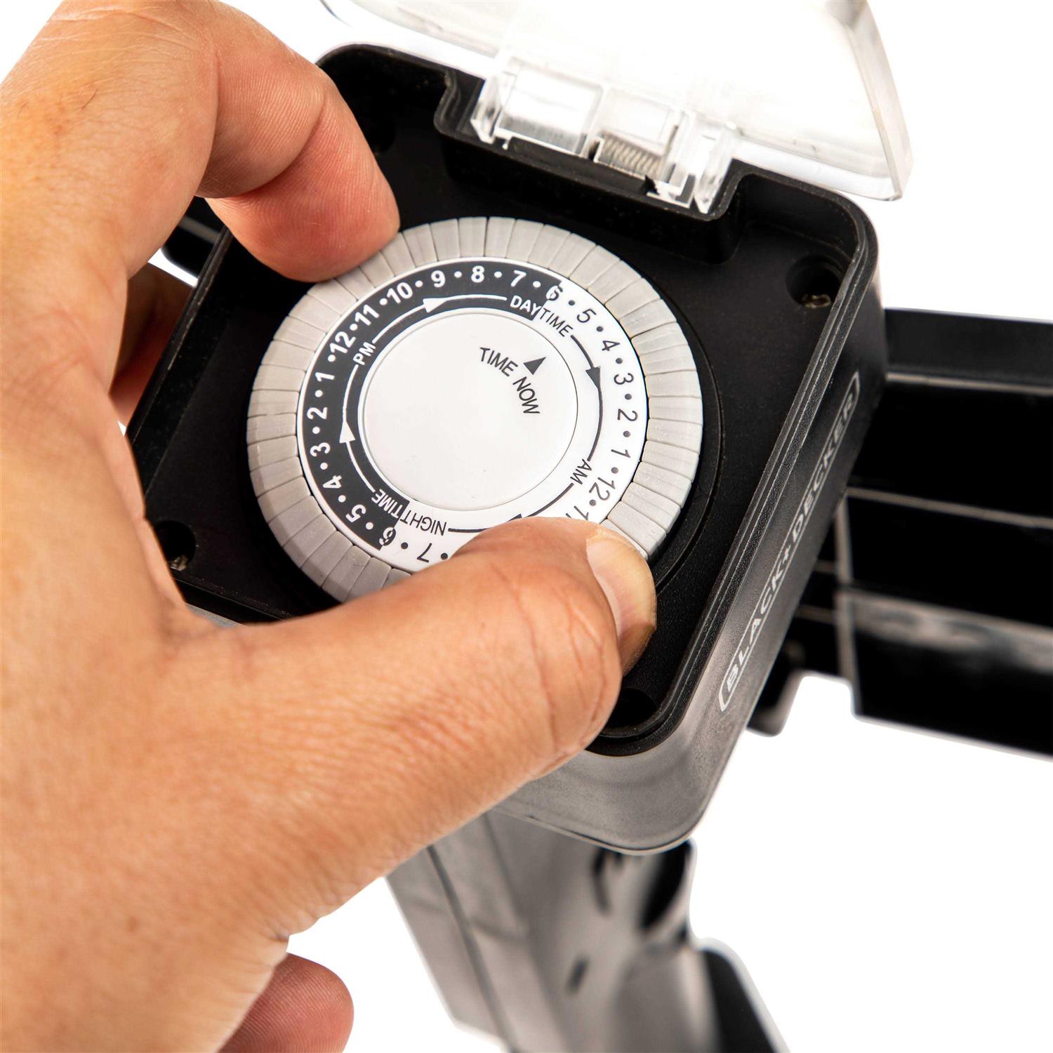 BLACK+DECKER Garden Stake 6 Grounded Outlets Tools Timer Waterproof Outlet Timer for Lights BDXPA0032 - Image 2