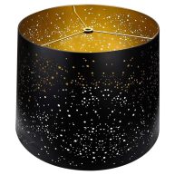 Alucset 12 x 14 x 10 Inch Starry Sky Etched Metal Drum Lamp Shade