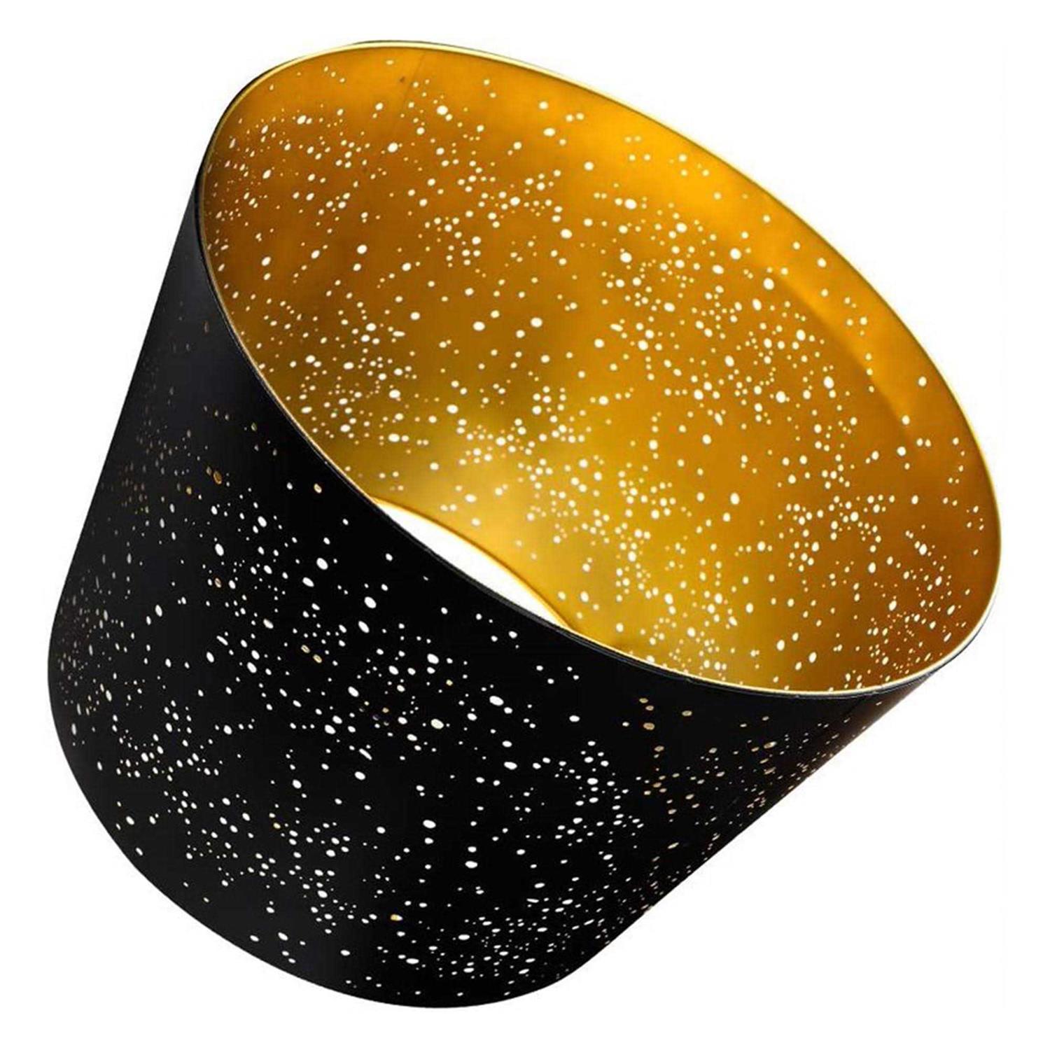 Alucset 12 x 14 x 10 Inch Starry Sky Etched Metal Drum Lamp Shade - Image 3