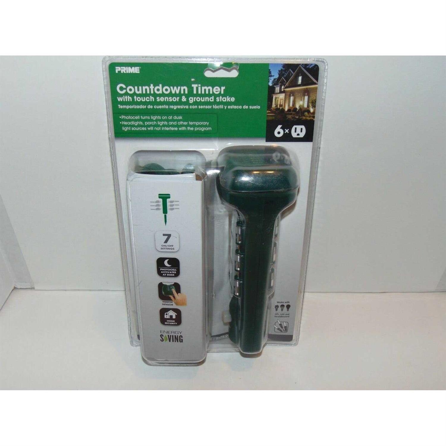 Prime 6 Outlet Photocell Power Stake Timer Outdoor 125 V Green TNCDTSTK6-RC - Image 5