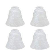 Aspen Creative Corporation 4-3/4 in. Alabaster Bell Shaped Ceiling Fan Replacement Glass Shade