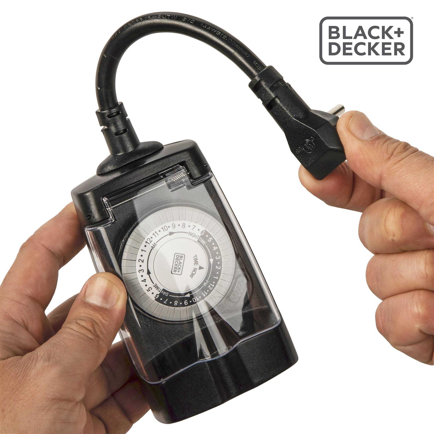 BLACK+DECKER Outdoor 2 Grounded Outlets Timer with Waterproof Outlet Timer for Lights BDXPA0030 - Image 4