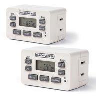 BLACK+DECKER Light Timers Programmable Indoor 2 Pack with Polarized Outlet