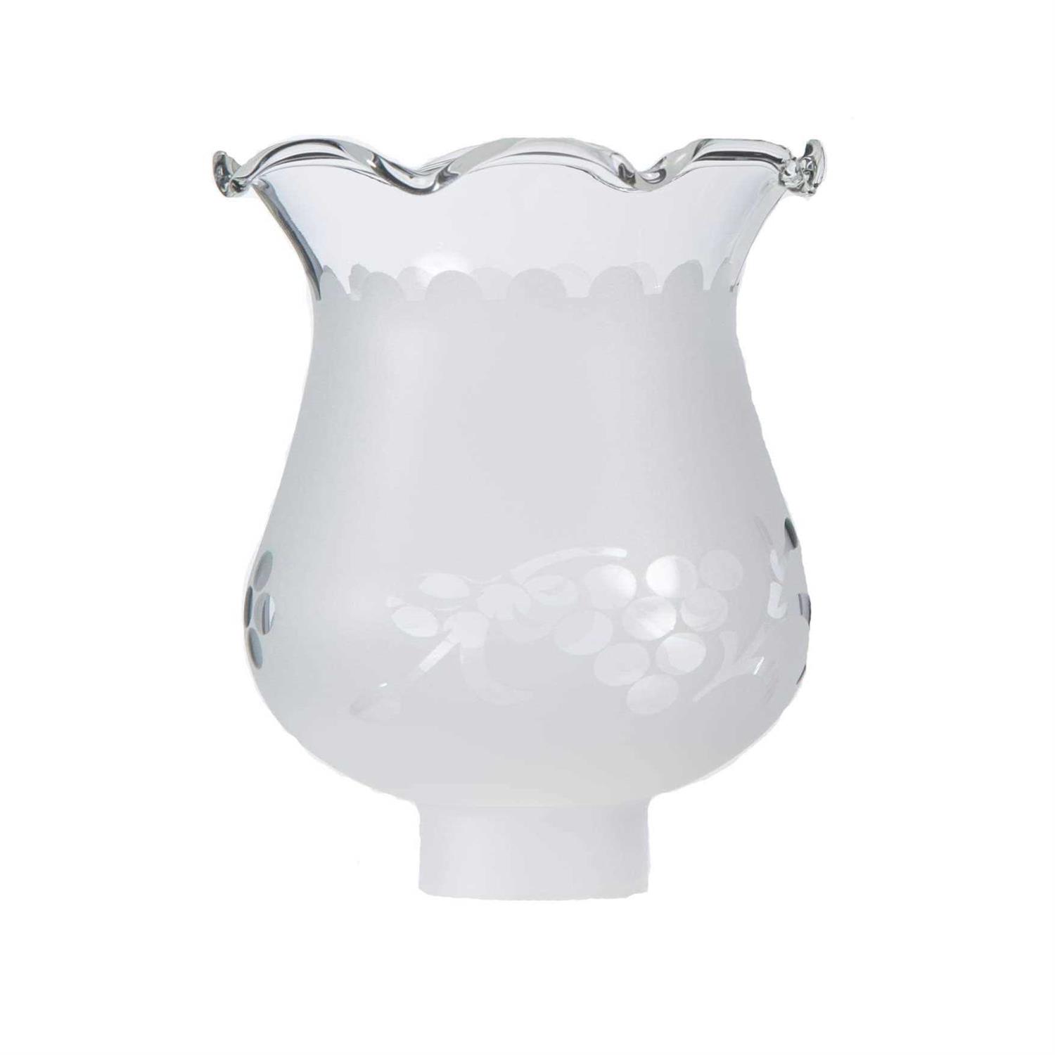 B&p Lamp 1 5/8 Inch Fitter Colonial Style Frosted and Etched Design Glass Lamp Shade for Vintage and Antique Style Lamps