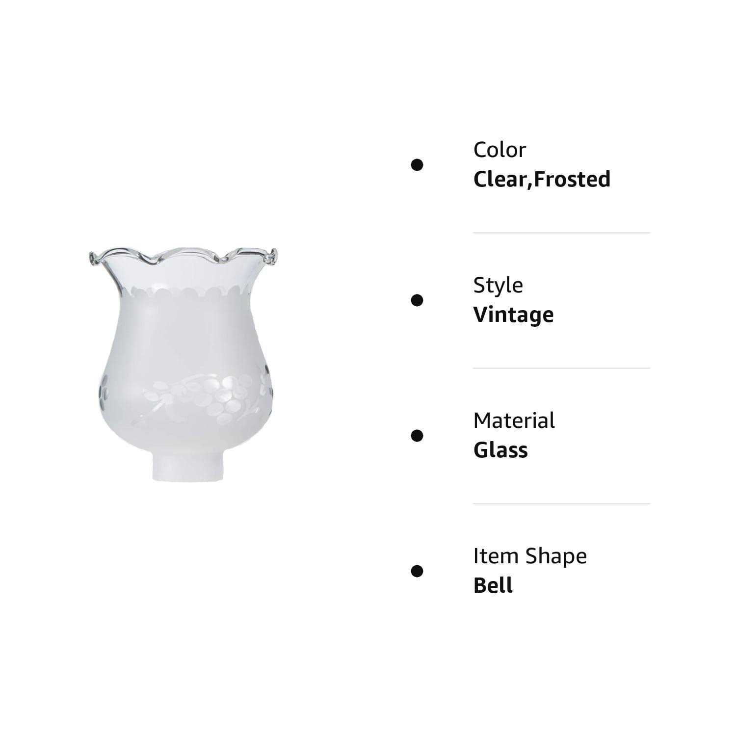 B&p Lamp 1 5/8 Inch Fitter Colonial Style Frosted and Etched Design Glass Lamp Shade for Vintage and Antique Style Lamps - Image 3