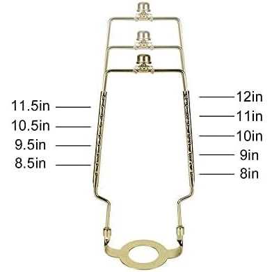 8 9 10 11 12 inch Lamp Shade Harp Holder, ALUCSET Adjustable Lamp Harp Kit, Fit Both Standard Lamp Rod and E14 E26 E27 Light Base UNO Fitter Adapter - Image 3