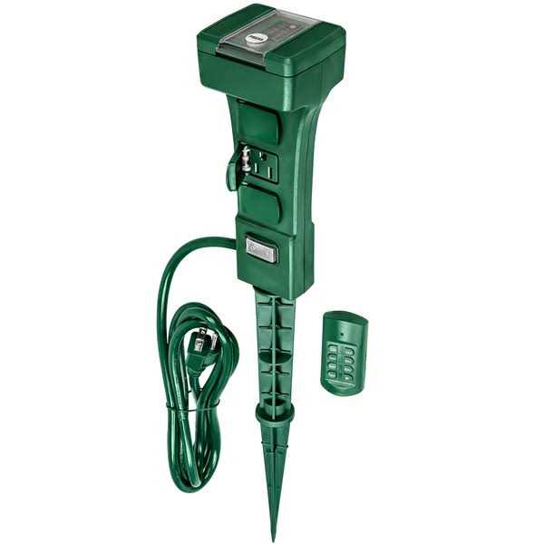 Outdoor Power Stake Photocell Timer