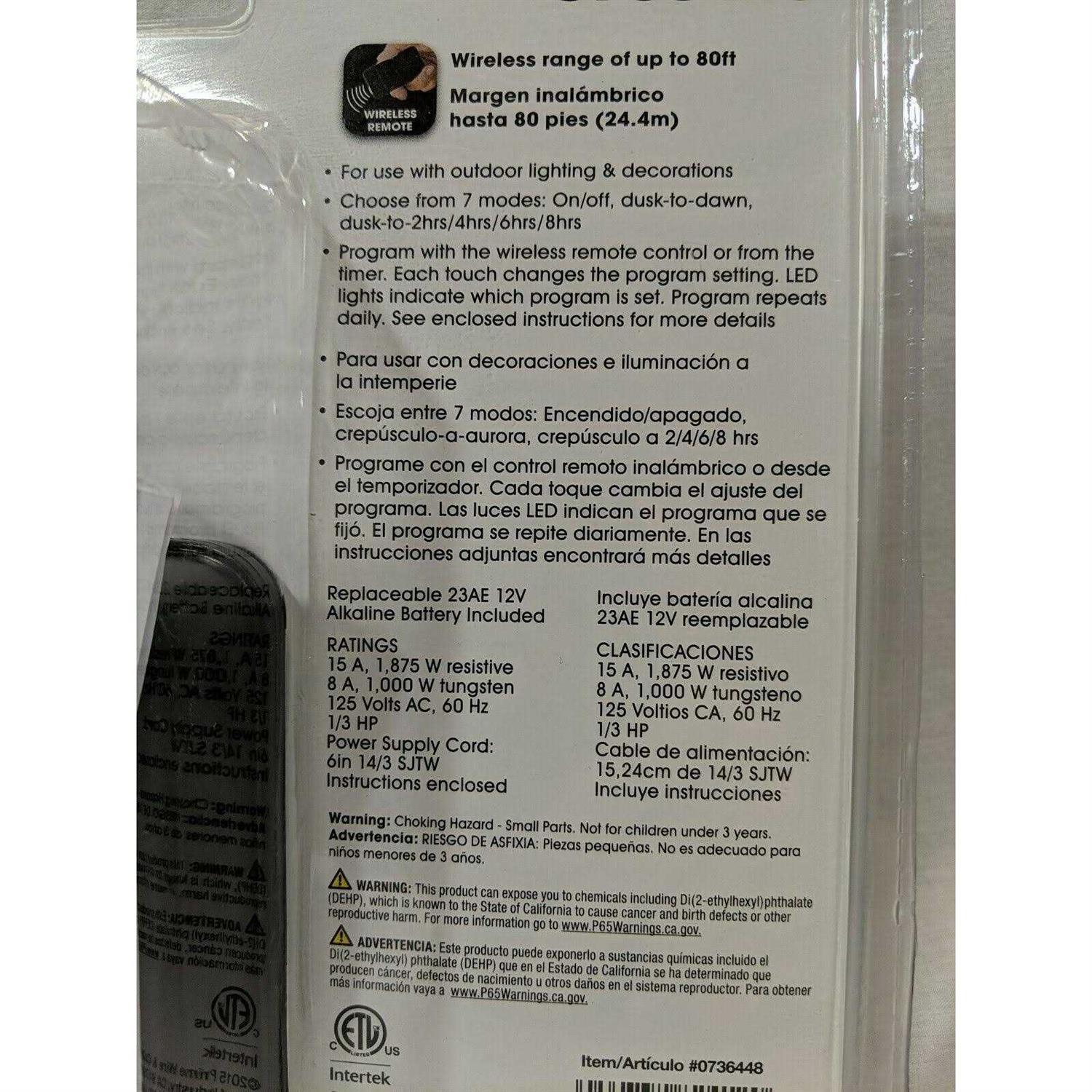 Prime Outdoor Residential Lighting Countdown Timer Remote Photocell - Image 3