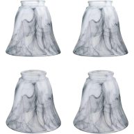 Aspen Creative 23166-4 Traditional Smokey Alabaster Bell Ceiling Fan Replacement Glass Shade