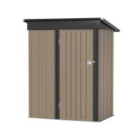 Patiowell 6 ft. D Outdoor Storage Metal Shed with Sloping Roof and Double Lockable Door